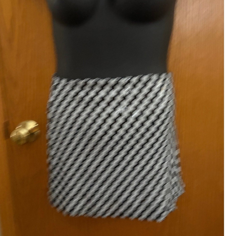 Art Class Girls XL 14 Black White Checkered Sequin Mini Skirt Party A-Line